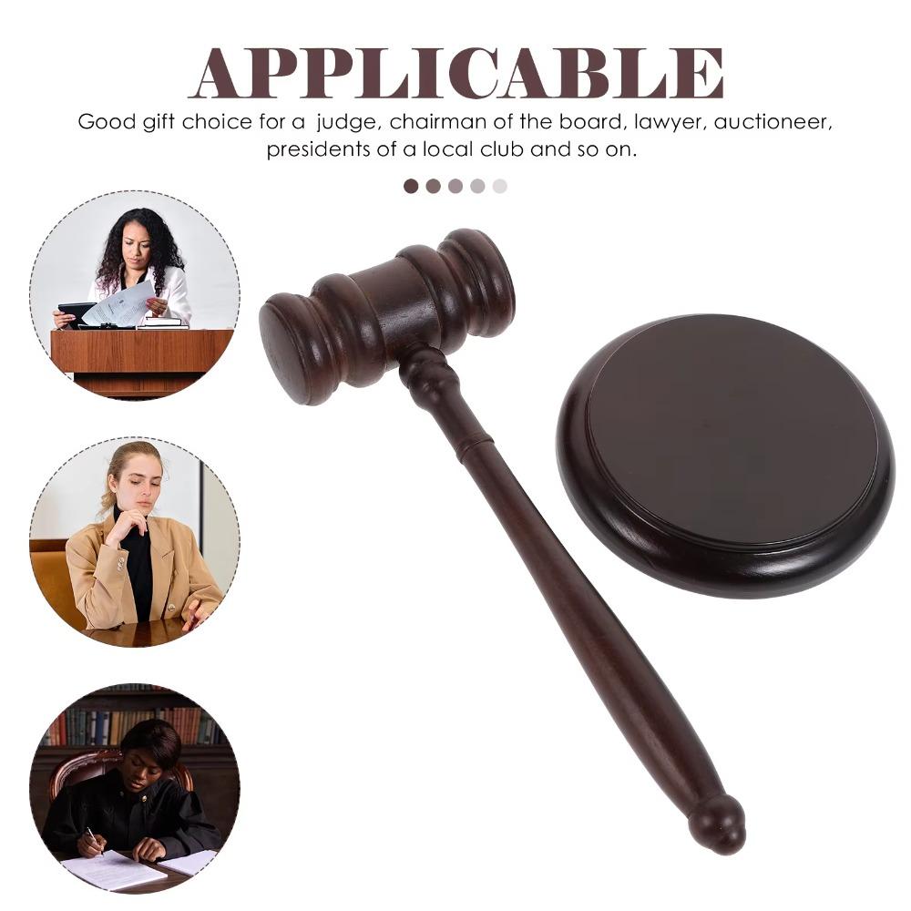Wood Gavel Costume Sound Block Durable Base Lobster Hammer Simple Design Judge Hammer Court