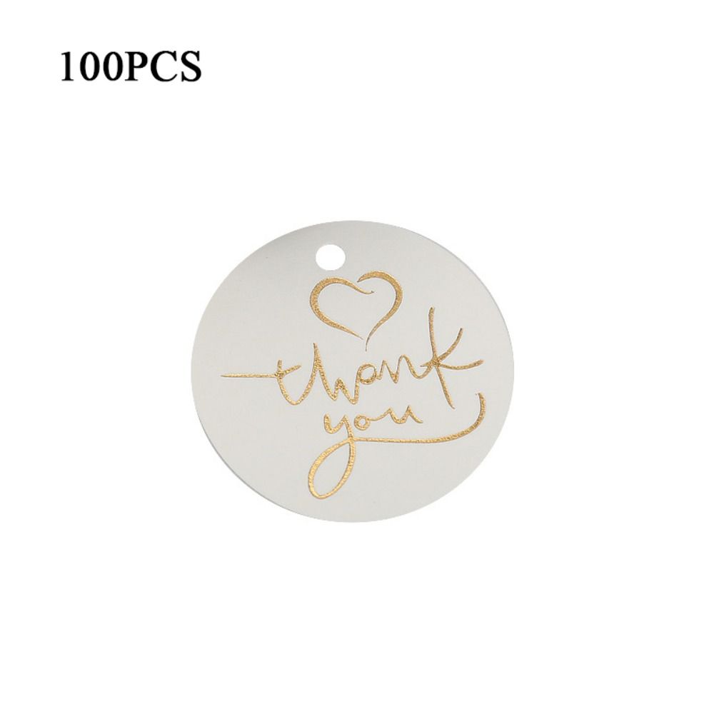 4.5X4.5cm Round Hang for Wedding Birthday Party White Thank You Tag Lables Gift Decoration Thank You Card