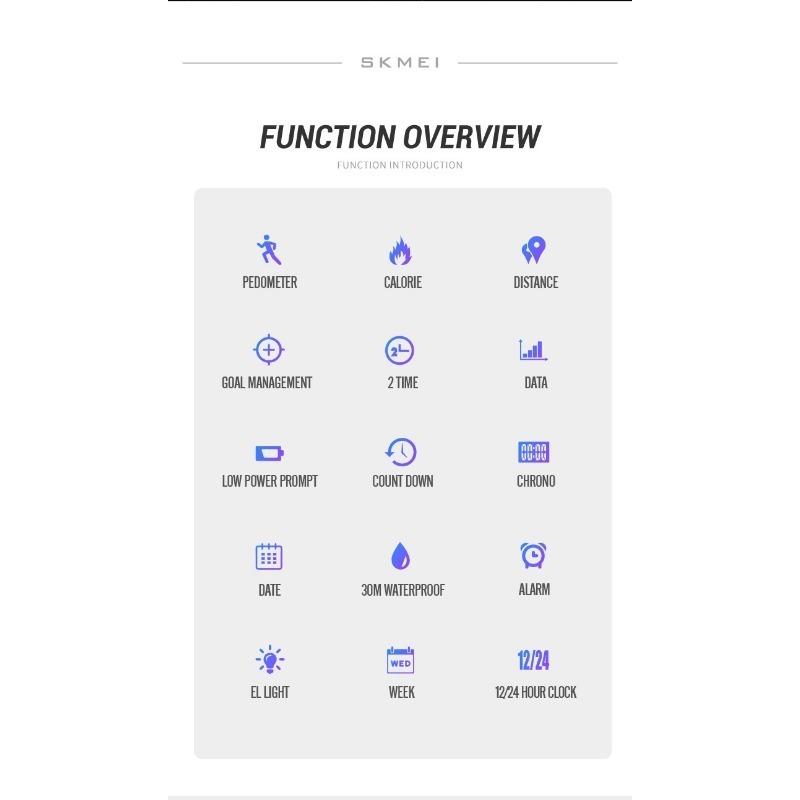 Skmei 1888 модные спортивные цифровые часы мужские секундомер обратный отсчет наручные часы календарь водонепроницаемые электронные часы