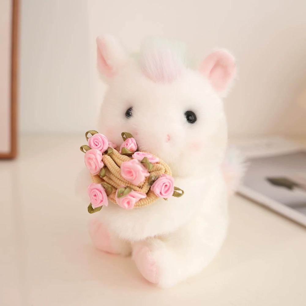 with Floral Blanket Bear Wear Rose Doll 15cm Bouquet Rabbit Doll Rose Bear Plush Toy  Anniversary
