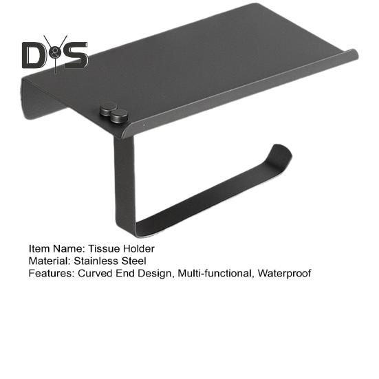 Держатель для туалетной бумаги с полкой из нержавеющей стали, держатель для туалетной бумаги, настенное крепление, винт, водонепроницаемая, устойчивая к ржавчине полка для телефона, держатель для духов