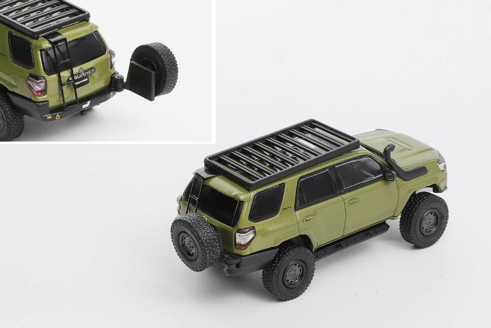 Gaincorp Products GCD Scale Toyota 4Runner TRD PRO Overland with Accessories Finished Model 1/64 (LHD) - - Green, KS080-532