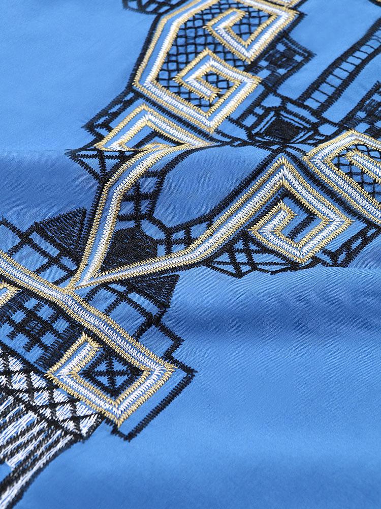 EDOLYNSA Ретро вышивка с круглым вырезом и рукавами «летучая мышь» кафтан Платье Пляжная одежда Купальник накидки 2024 Женский летний халат больших размеров Q1585