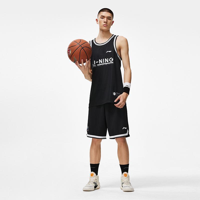 Li Ning Шорты повседневные Jimmy Butler Мужские Черный Стандартный Белый AAPU209-3