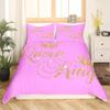 Пододеяльник для пары «Королева и король» Комплект постельного белья «Он и она» Розовый пододеяльник Покрывало для влюбленных Романтический День святого Валентина Покрывало для пододеяльника