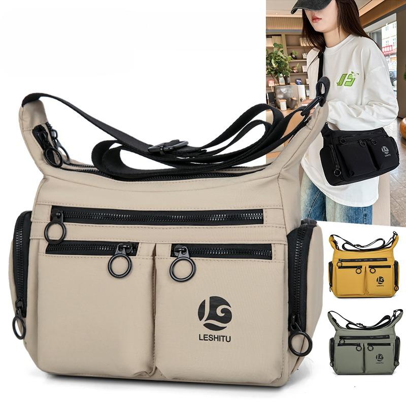 Unisex Crossbody Bag with Multi-pockets – Large Capacity Water-Resistant Sling Pack, for Commute & Travel