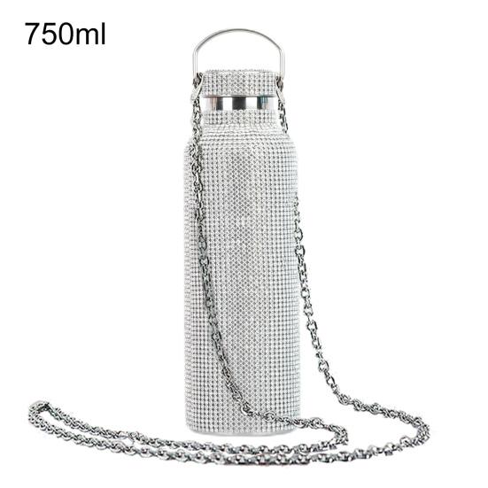 350 мл/500 мл/750 мл Изолированная бутылка, инкрустированная стразами, с термоизоляцией, из нержавеющей стали, детская изолированная чашка для воды