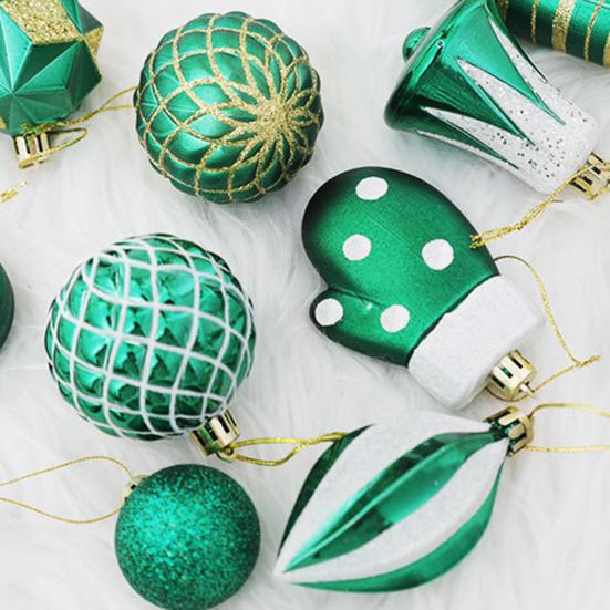 16 шт. Рождественские шары, украшения для елки, пластиковые трости, леденцы, колокольчики, подвесные украшения, праздничные принадлежности для вечеринок