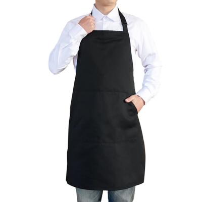 Cozycube Men's H-Shaped Cafe Apron, Simple Design, Available In Both Sizes, Solid Color, 65% Polyester, 35% Cotton, Stylish, Large Capacity Pockets, S