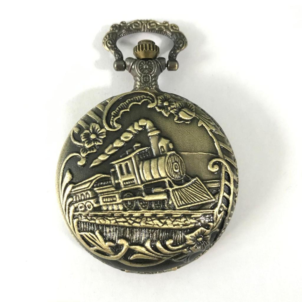 Unisex Hollow Locomotive Quartz Pocket Watch - Casual Style