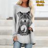 Long Sleeved Hoodie Spring and Autumn Animal Pattern Loose Women Bag Hip Crewneck Top XS-8XL