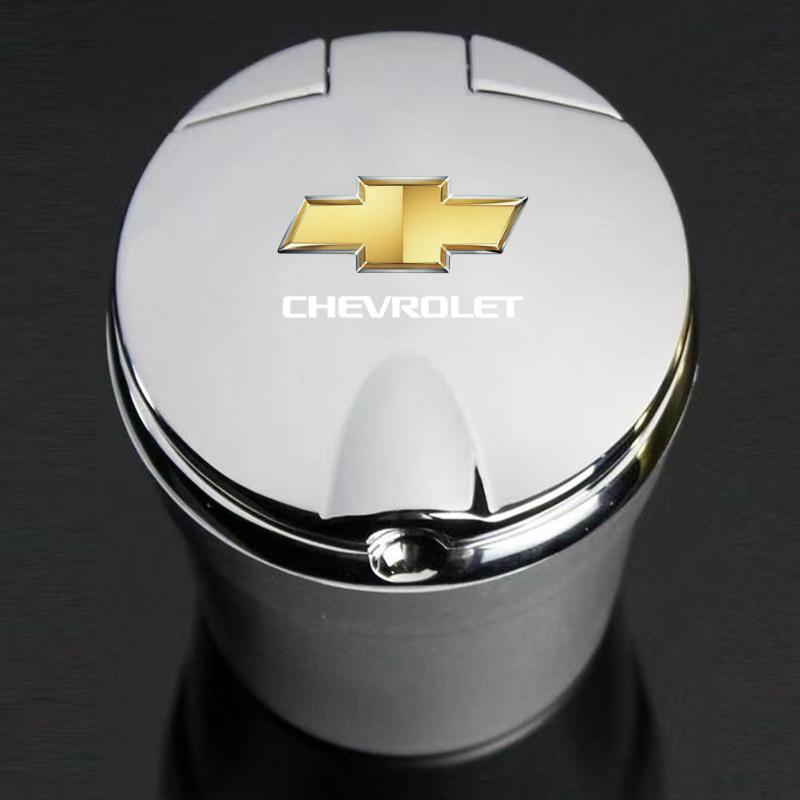 Car Ashtray with LED Light For Chevrolet SS Z71 RT Captiva Colorado Cruze Spark Malibu Trax Car Smokeless Cup Holder Car Sticker