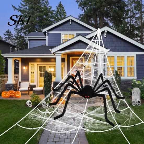 Realistic Spider Prop Halloween Decoration, Large Fake Furry with Red Plush Toy Eyes for Outdoor Indoor Yard Home Party Haunted House Decor