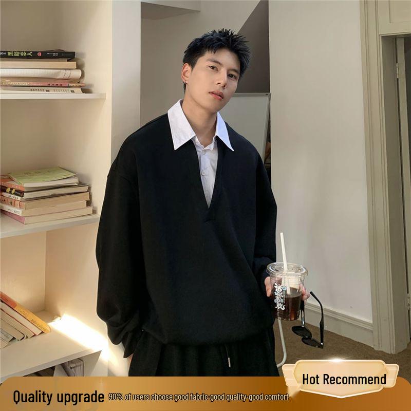 Модный мужской комплект из двух предметов: худи в стиле Old Money: Универсальный, Стильный и Премиальный для Осени/Зимы