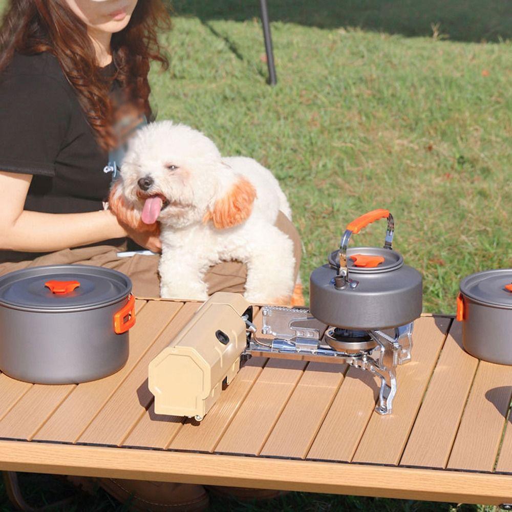 Lightweight Folding Camp Stove Khaki Camping Stove Butane Outdoor Camping Stoves Travel