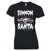 Funny Gothic Christmas Summon Santa Ladies Skinny Fit Tshirt
