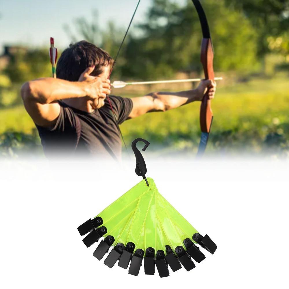 12PCS PVC Iron Clips High Visibility Tree Tacks Fluorescent Clip On Trail Markers for Hiking