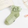 Cute Girls Cotton Socks Summer Breathable Candy Color Kids Crew  Sweet Lettuce Trim Ruffle Ankle Socks Toddler Children Socks