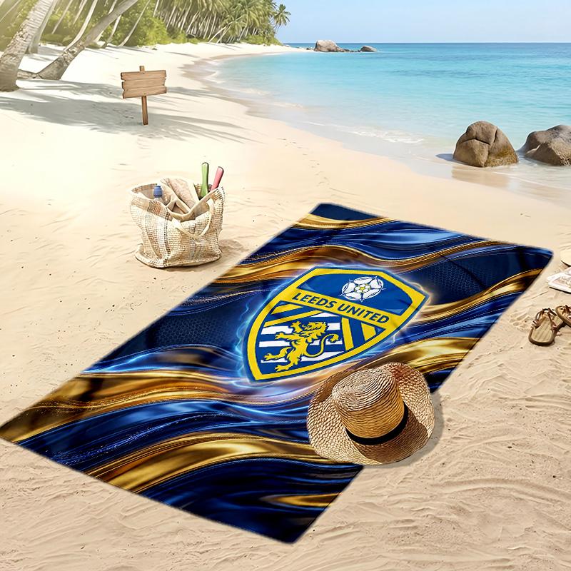 Пляжное полотенце с принтом футбольного клуба Leeds United, большое, мягкое, быстросохнущее, для пляжа, кемпинга, плавания