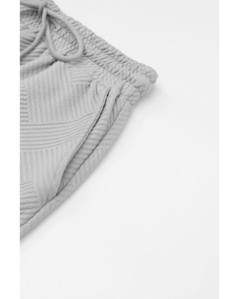 Azura Exchange Комплект из серой текстурированной футболки свободного кроя и брюк на шнурке