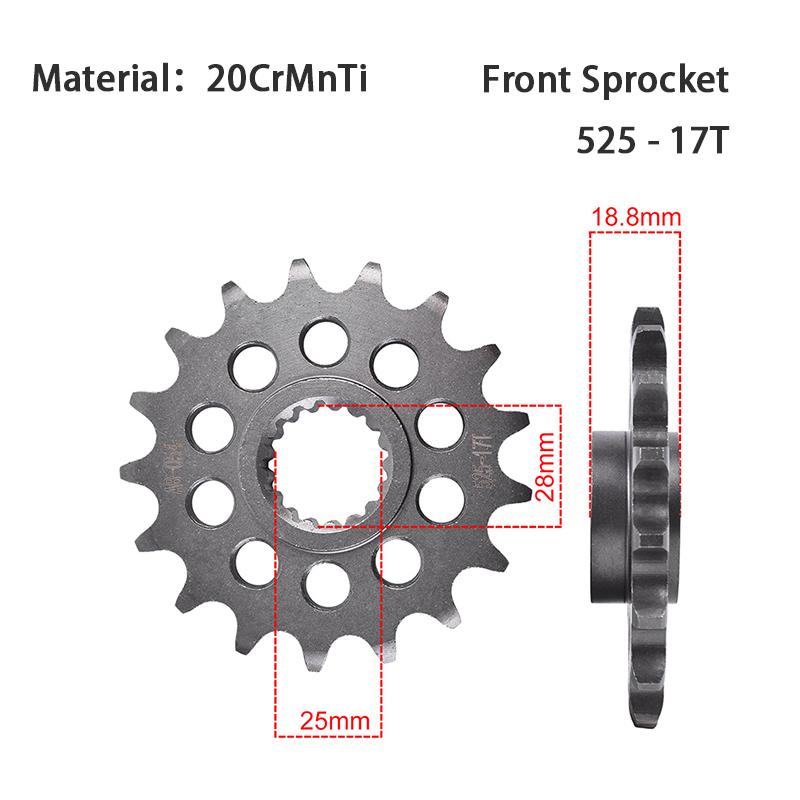 525 Chain 15T/16T/17T Front 44T/45T Rear Sprocket For BMW F750 GS 2018-2024 F800 F850 GS Adventure 2018-2023 F900 R XR 2020-2024