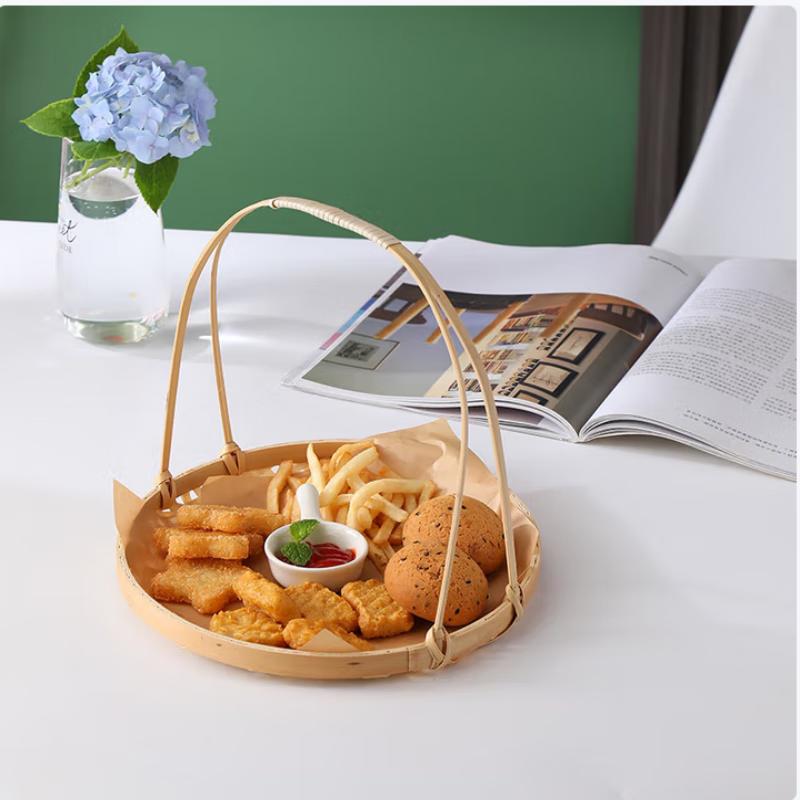 Плетеная корзина для сбора ягод и грибов из бамбука, ручная работа