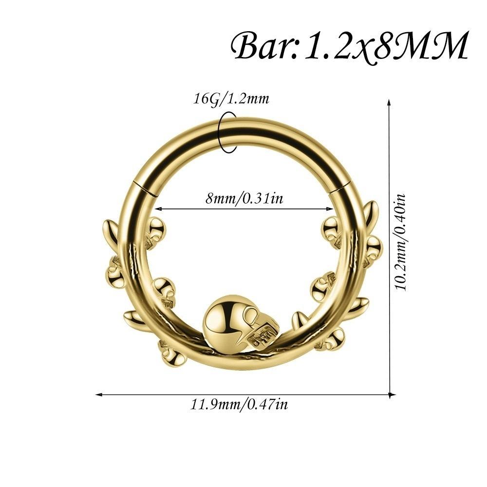 1PC Stainless Steel Septum Clicker Ring Heart Zircon Daith Piercing Ring Nose Piercing