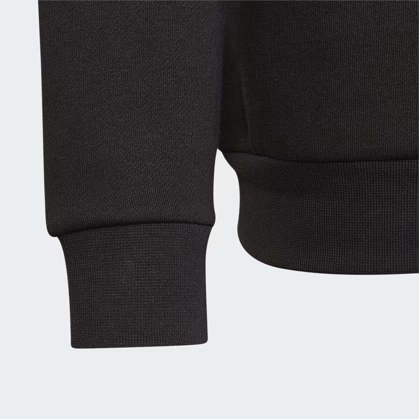adidas Свитшот с принтом логотипа Originals Trefoil, с молнией на половину высоты, с воротником-стойкой, для детей, черный HK0336