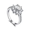 Tancise Women Classic 925 Sterling Silver  Zircon Ring Ladies Jewelry Wedding Promise Party Gift