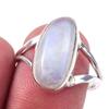 Natural Rainbow Moon Stone Gemstone Handmade 925 Sterling Silver Ring S.8 q5G48