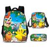 (19) 3PCS Kids School Bag Lunch Bag Pencil Case