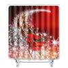 Christmas Shower Curtain Floor Mat Combination Four-Piece Set Kitchen Door Mat Bedroom Living Room Carpet