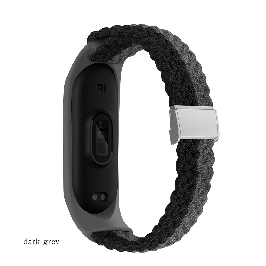 Браслет для Mi band 7 Ремешок Эластичный регулируемый металлический Плетеный нейлон Miband4 miband 5 correa pulseira для xiaomi Mi band 4 3 5 6