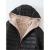 New Mid Length Korean Edition Hooded Fit Women Jackets Autumn Winter Mid-length Office Cotton Coats Warm Lamb Fleece Parkas