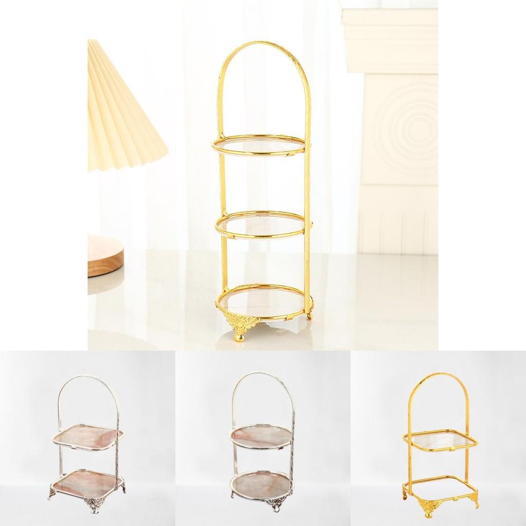 Многоярусный органайзер для подносов с золотой отделкой для дома и в подарок