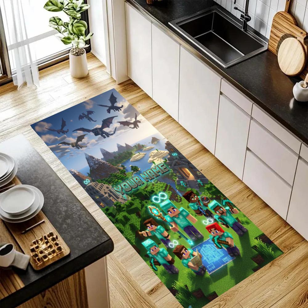 Minecraft Customize Your Name Kitchen Rug Runner Rug Laundry Mat Hallway Entryway The Best Gift Choice
