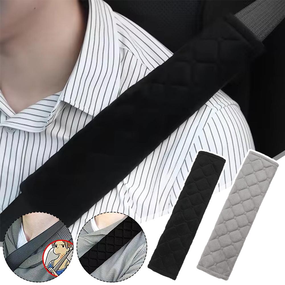 2Pcs Universal Car Seat Belt Cover Adjustable Soft Pads Seat BackPack Accessories Belt Plush Shoulder Kids Adults Strap Aut X3S5