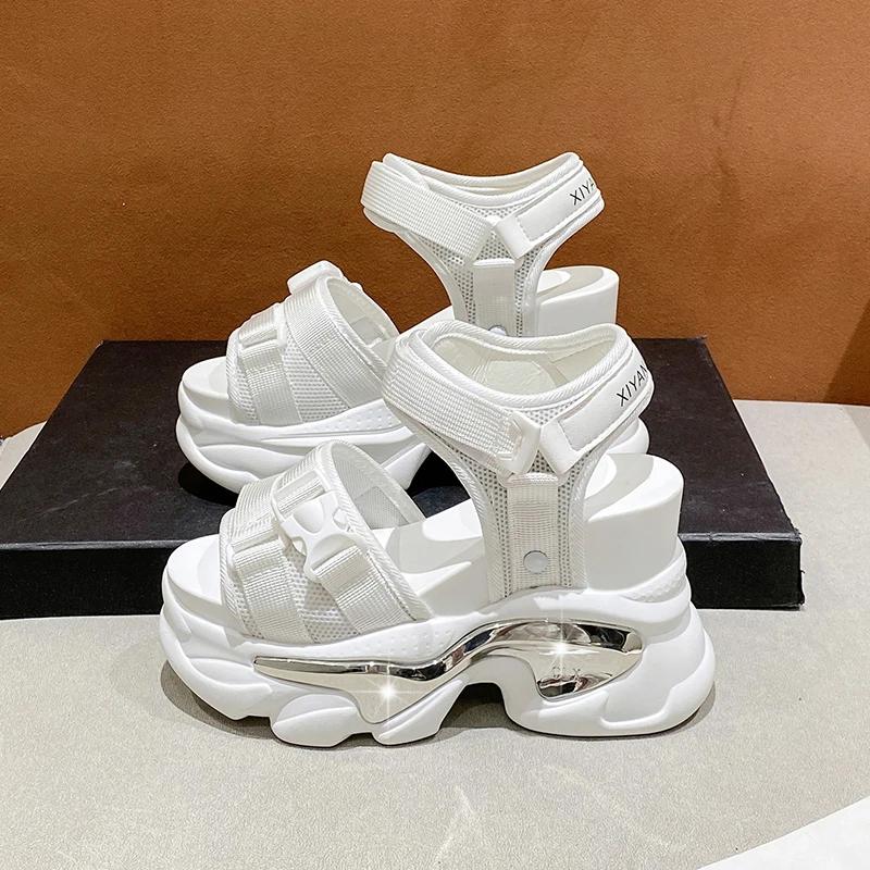 Fashion Fashion Summer Women Sandals Peep-toe Wedge Platform Sneakers Woman 10CM Heels Thick Bottom Sandal New Casual Beach Flip Flops