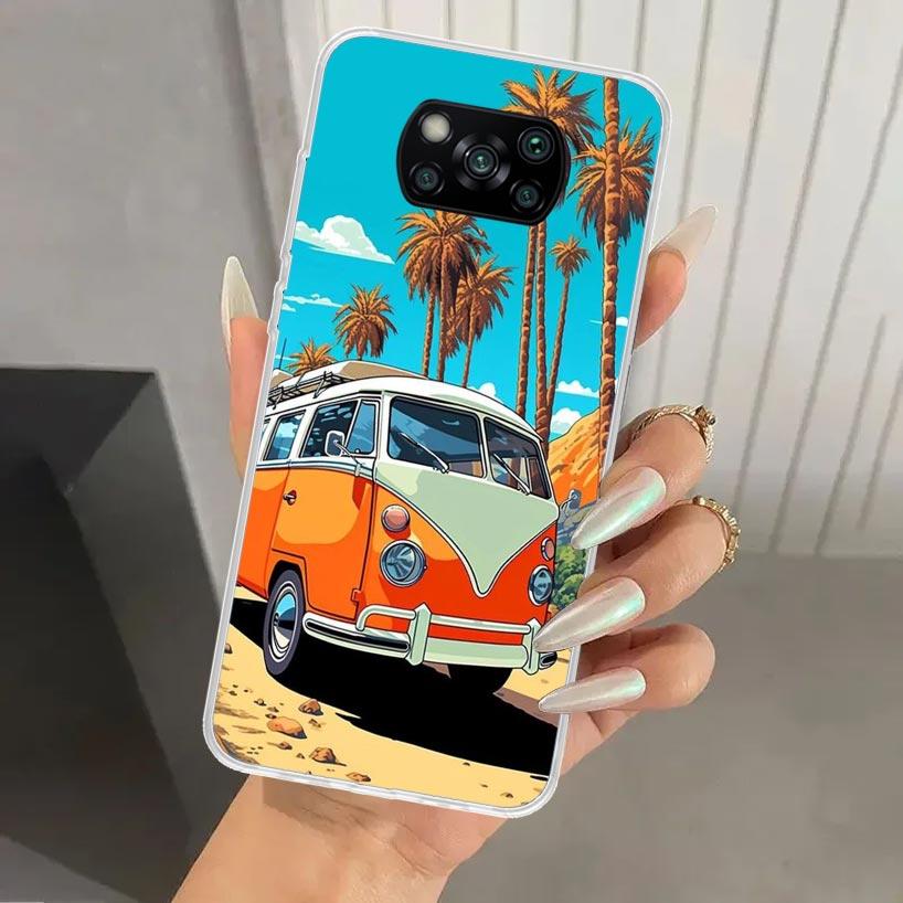 Классический Винтажный Старый Ретро Автомобиль Чехол для Телефона для Xiaomi Poco X7 X6 X5 X4 X3 Nfc F7 Ultra F6 F5 Pro F4 GT F3 M6 M5S M4 M3 Мягкая Печать