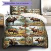 Retro Oil Painting Animals Pattern Bedding,Quilt Set Quilt Cover Pillowcase Home Birthday Gift (1 * duvet cover + 2 * pillowcase, without core)