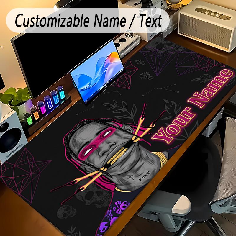 Large Mouse PadTravis Scott Custom Name Text Personalized Desk Mat Non Slip Gaming Pad