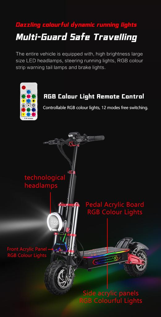 BOYUEDA S5 E-Scooter 6000W Dual Motor 60V38Ah NFC Activation Electric Scooter 11"off-road Tire Intelligent APP Control EScooters