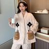 Women's Coral Fleece Pajamas Autumn and Winter Home Clothes Set Women's Thickened Warm Home Clothes Women's New Flannel Sleeping Set