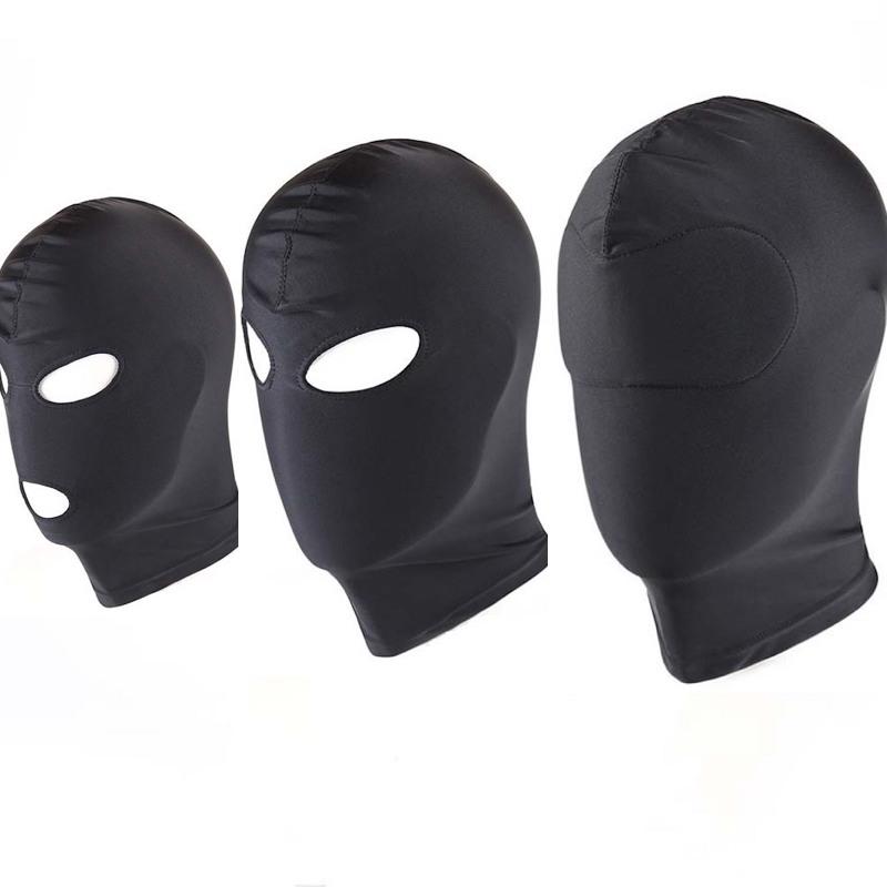Маска-капюшон с 3 отверстиями, сексуальные игрушки, открытый рот, глаза, бондаж, маска для вечеринки, косплей, раб, наказание, полный головной убор для взрослых, игровой бондаж