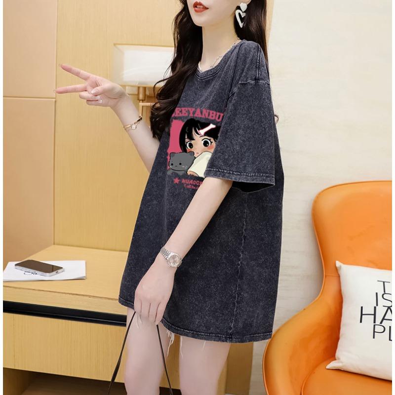 Женская сумка воротник стирка сделать старый короткий рукав дизайн чувство моды бренд пара топ