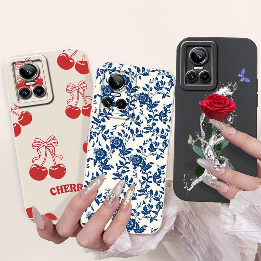 Чехол для Realme GT Neo 3 5G Новый Модный Цветочный Ударопрочный Силиконовый Мягкий ТПУ Матовый Чехол Для Realme GT Neo3 80W GTNeo3 Сумки для Телефона