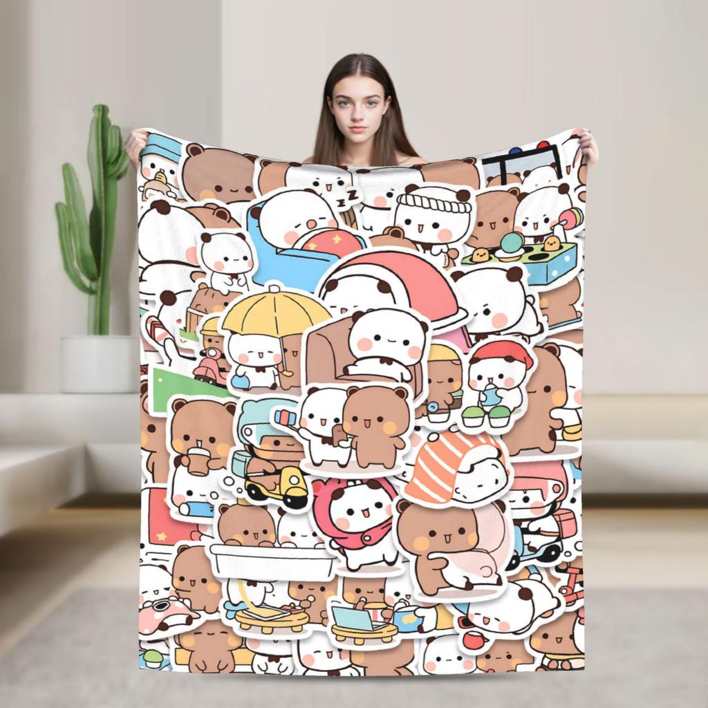 Bubu Dudu Collage Blanket Adults Flannel Throw Blanket For Living Room Super Soft Custom Quality Bedspread Gift
