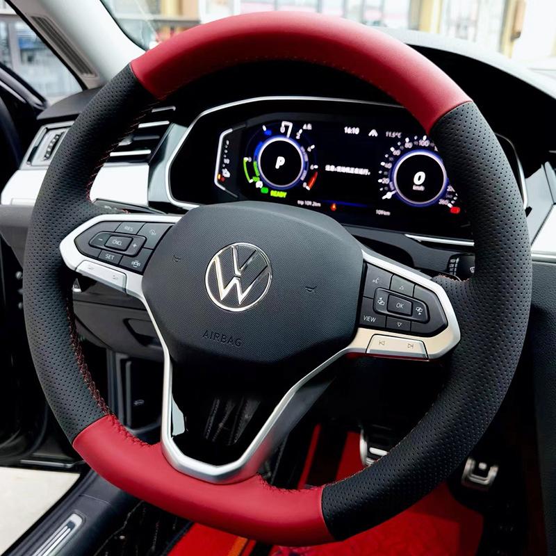 Индивидуальная накладка на руль автомобиля 100% подходит для Volkswagen VW Golf 8 Passat ID.3 Arteon Caddy 2019-2022 Автоаксессуары для интерьера T5-