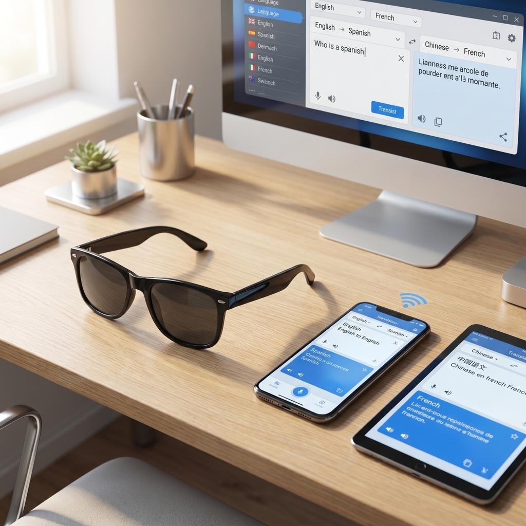 Умные многоязычные Bluetooth-очки для перевода, умные очки для музыкальных звонков и перевода языка в реальном времени