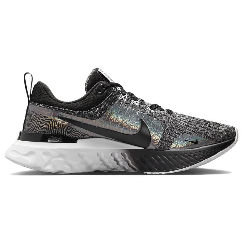 Nike Женские кроссовки React Infinity Run Flyknit 3 Premium 'Black Zebra Iridescent' DZ3027-001